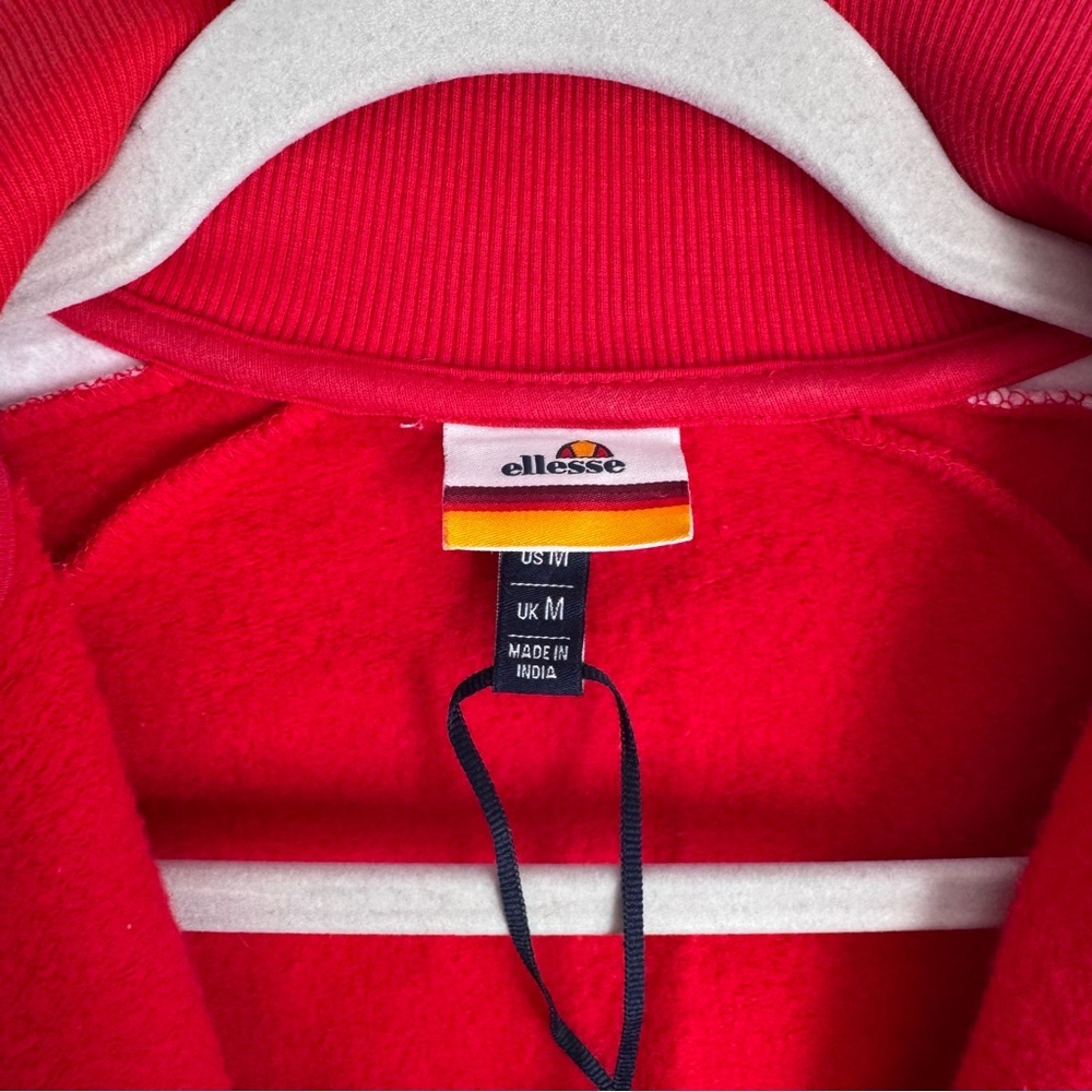 Ellesse Alagna Track Jacket Zip Up Crop Sweatshirt Red 90's Inspired Medium - Picture 7 of 10
